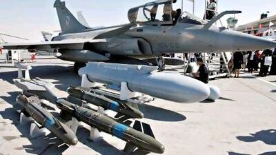A Rafale fighter jet on display at the Dubai Air Show last year. Jeff Topping / The National