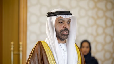 Mohamed Al Qamzi, UAE ambassador to the Association of South Asian Nations (Asean), gives his oath during a ceremony for newly appointed UAE ambassadors. Omar Al Askar / UAE Presidential Court