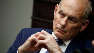 John Kelly was twice forced to deny he had heavily criticised President Trump in private (AP)