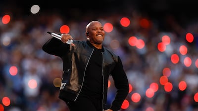 Dr Dre performing at SoFi Stadium. EPA