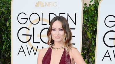 Olivia Wilde wears Michael Kors to the 73rd Annual Golden Globe Awards at the Beverly Hilton Hotel in Beverly Hills, California, on January 10, 2016.