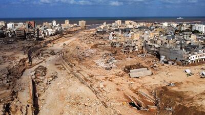 Much of the city of Derna was destroyed in flash floods.