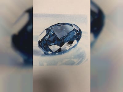 Dubai Police foiled the theft of a rare 9.33-carat blue diamond worth $20 million. Photo: Dubai Police.