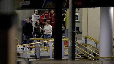 People leave Victoria Station adjacent to Manchester Arena. The explosion took place near a major transport hub for northern England. Getty Images