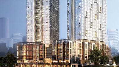 Tamouh's Horizon Towers’ Residential Units on Reem Island in Abu Dhabi. Rendering courtesy Tamouh