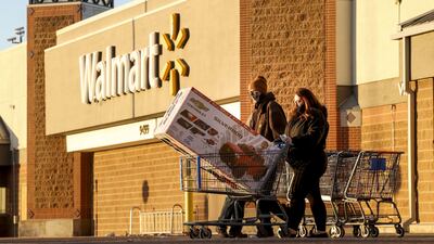 Walmart moves up one place on the rankings, with a brand value of $111.9bn. AFP