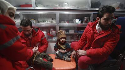 About 400,000 people in Eastern Ghouta are besieged by forces loyal to President Bashar Al Assad, and the United Nations and charities have pleaded for his government to allow evacuation of around 500 patients. Abdulmonam Eassa / AFP Photo