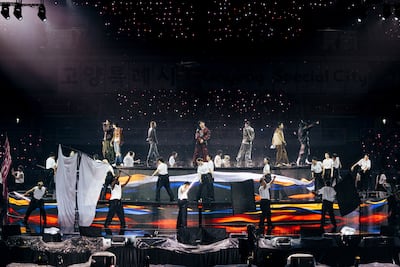 The concert at Seoul's Goyang Stadium marks four years since BTS performed together. EPA