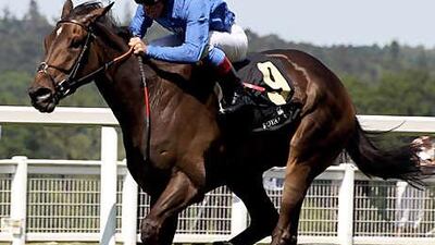 Frankie Dettori, on board Hibaayeb, rides to victory at Royal Ascot last month.