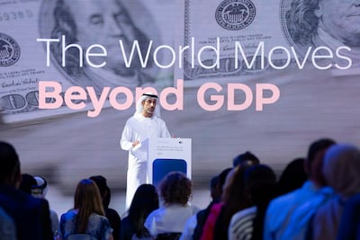 Khalfan Belhoul, chief executive of the Dubai Future Foundation, delivered his keynote speech at the third edition of the Dubai Future Forum. Photo: Dubai Future Foundation.