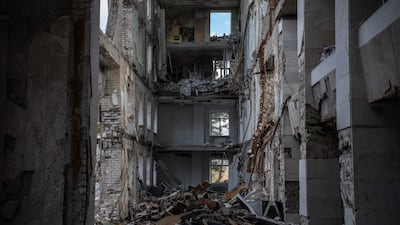 A regional military administration centre in Mykolaiv, Ukraine, in ruins after a Russian missile attack. Getty