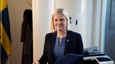 Magdalena Andersson resigned after one of her coalition partners pulled out of her government. AP