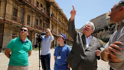 British film director Sir Alan Parker, second from right, in Malta for the second Valletta Film Festival. Reuters