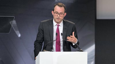 Manuel Rabate director of Louvre Abu Dhabi speaks during the museum’s opening announcement at Manarat Al Saadiyat on Saadiyat Island. Reporter: Nick Leech Section: Arts & Culture