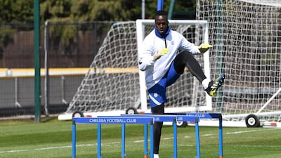Edouard Mendy of Chelsea during a training session at Chelsea Training Ground. Getty
