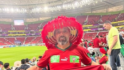 Hicham Hansali has travelled from Dubai to support the marvellous Moroccans.