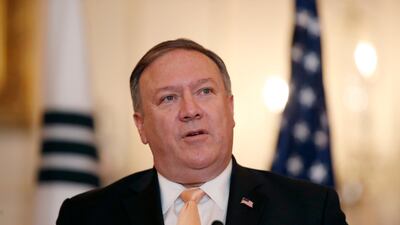 Mr Pompeo’s emphasis on Iran follows the US withdrawal from the nuclear deal. A senior US official told The National last week that Washington is looking for a “united front” among its Gulf partners in countering Iran. AP Photo/Alex Brandon