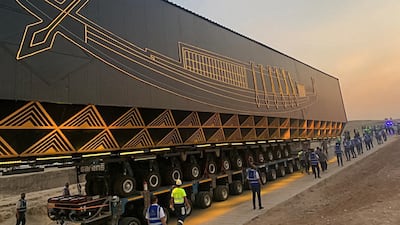 A remote-controlled vehicle on loan from Belgium carried the ship, which was transported without being dismantled.