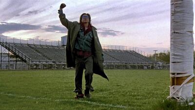 Judd Nelson's moment of triumph closes out 'The Breakfast Club' (1985). Courtesy A&M Films