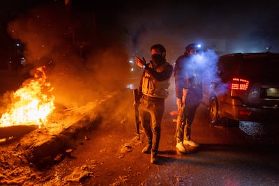 Kurdish security forces patrol the street of Qamishli, Syria, on January 23. Getty Images