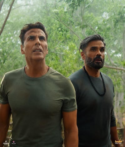 Akshay Kumar, left, and Suniel Shetty in Welcome to the Jungle. Photo: Cape of Good Films