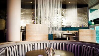 Inside the Yacht Club bar and restaurant at the Intercontinental Hotel in Abu Dhabi. Lauren Lancaster / The National