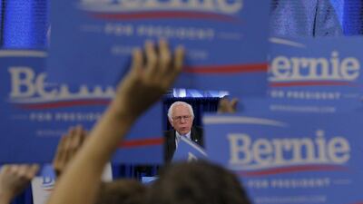 US Democratic presidential candidate and US Senator Bernie Sanders speaks at the New Hampshire Democratic Party State Convention in Manchester, New Hampshire. Brian Snyder / Reuters