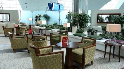 Above the Duty Free shops of Dubai International Airport Terminal 3 is an entire floor of business-class facilities. Pawan Singh / The National