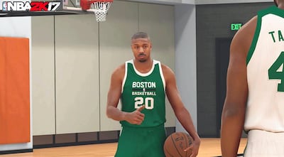 Creed star Michael B Jordan features as an in-game player in 'NBA 2K17'. Courtesy nba.2k.com