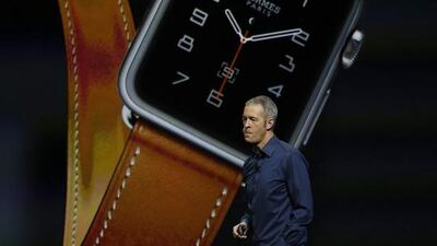 Apple senior VP of operations Jeff Williams speaks on the Apple Watch. Monica Davey / EPA
