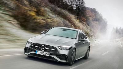 The Mercedes W206 C-Class will be offered solely with four-cylinder engines, in a bid to meet emissions regulations and to enhance packaging efficiency. Photo: Daimler AG