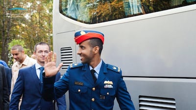Hazza Al Mansouri, the UAE's first astronaut, departs Star City in Moscow. Courtesy Mohammed bin Rashid Space Centre