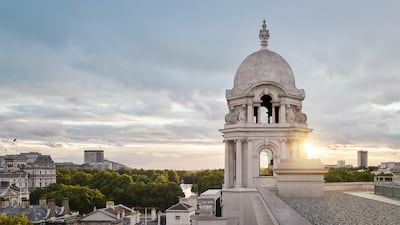 A view of St James’s Park from one of the turrets.