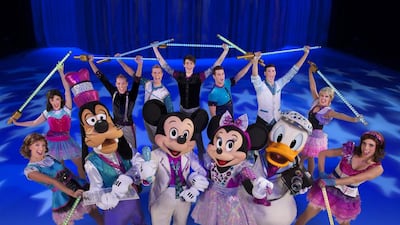 The cast of Disney On Ice Rockin’ Ever After show. Courtesy Feld Entertainment