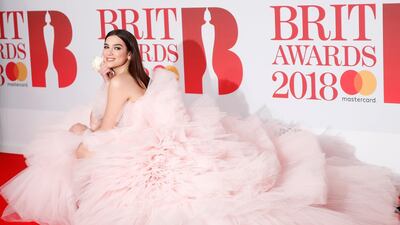 Dua Lipa arriving at the Brit Awards 2018. REUTERS