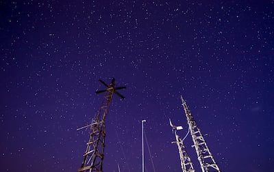The Kamkwamba farmhouse powered by a network of windmills and solar panels. Getty Images
