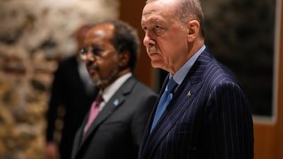 Turkish President Recep Tayyip Erdogan with Somalia's President Hassan Sheikh Mohamud in Istanbul. AP