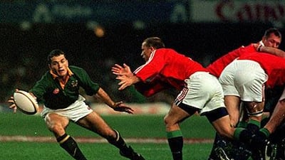 Joost van der Westhuizen, left, and Matt Dawson during the 1997 series in South Africa.