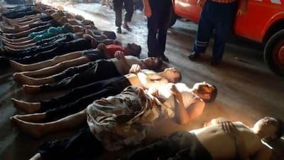 Hundreds of people died in a gas attack in Syria, which rebels say was the work of Syria's Assad regime. The government has denied responsibility. Syria is one of five nations that has failed to ratify the 1997 Chemical Weapons Convention. Shaam News Network / AP Photo
