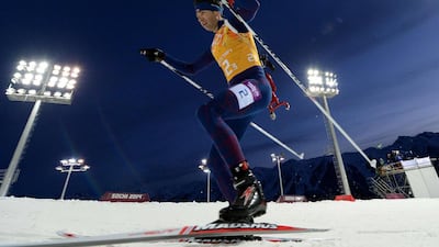 Two gold medals at Sochi, one in individual 10-kilometre biathlon and another in the biathlon mixed relay, has pushed Ole Einar Bjoerndalen to a career total of 13 medals over six Winter Games. Kirill Kudryavtsev / AFP