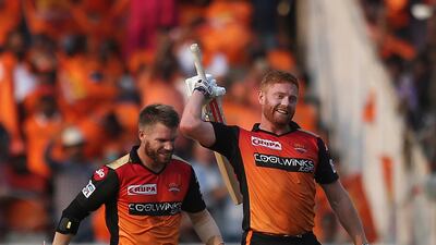 Sunrisers Hyderabad's Jonny Bairstow, right, has formed a solid partnership with Warner. AP