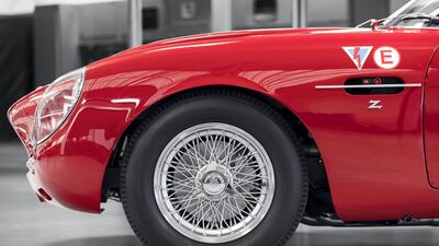 Aston Martin's DB4 GT Zagato on display.