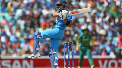 Virat Kohli of India in action during the Champions trophy cricket match between India and South Africa at The Oval in London on June 11, 2017. Getty Images