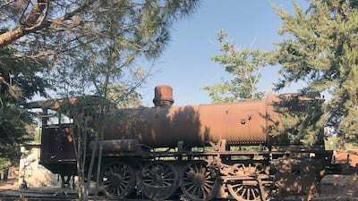 An old steam engine rusting in Riyaq. Photo by Tom Young