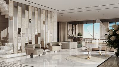 The living area in one of the larger apartments. Image: London Gate