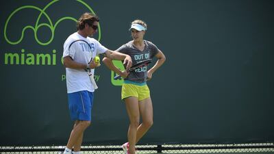 Eugenie Bouchard has parted ways with coach Sam Sumyk, left, after failing to arrest her slump in form. Corinne Dubreuil / Sipa USA