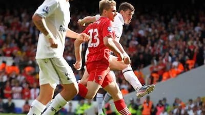 Gareth Bale, right, fires in the winner for Tottenham Hotspur against Southampton.