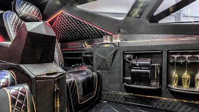 The interior of the Karlmann King can be customised to feature embellishments such as a PlayStation 4, a Nespresso machine and a mini fridge. Antonie Robertson / The National