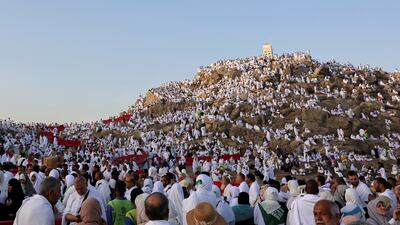 Pilgrims gather on Mount Arafat. Reuters