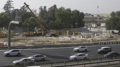 Work on the Dubai Canal project beside Al Safa park and Sheikh Zayed Road. Roads and Transport Authority officials say the work will not interfere with traffic on the city’s main arterial road. Jaime Puebla / The National